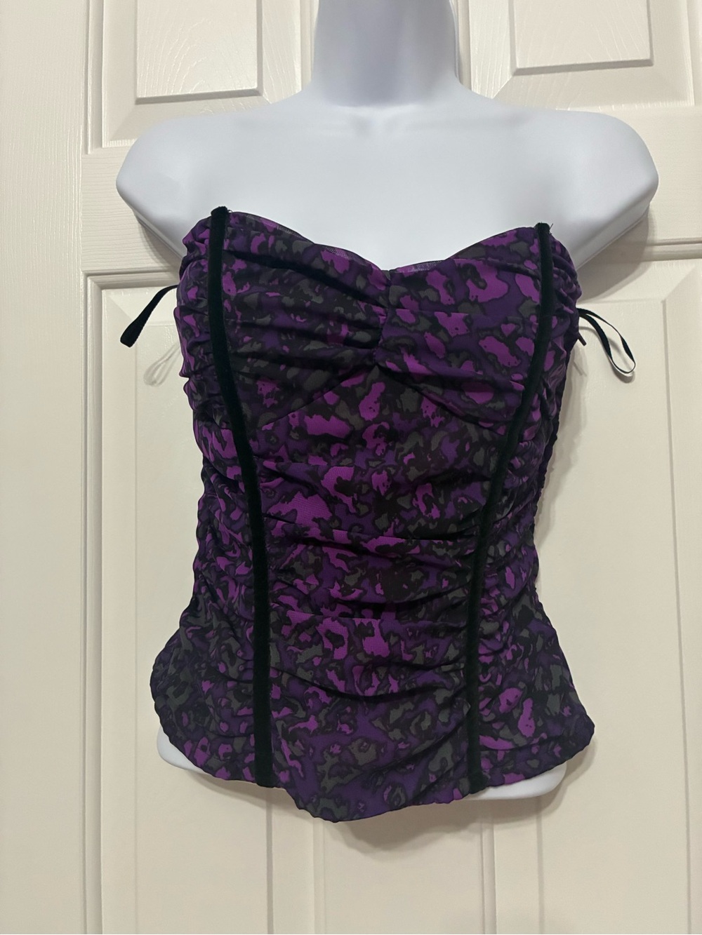 Purple & Black printed corset